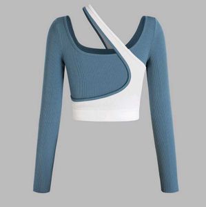 Unique Two-Tone Long Sleeve Top