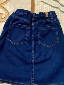 Denim A-Line Mini Skirt