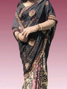 Elegant Black Floral Saree
