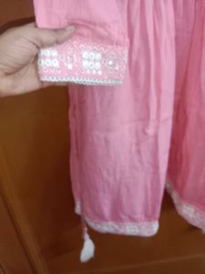 Pink embroidered sharara suit