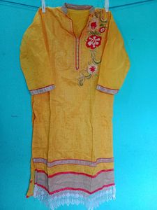 Yellow Kurta Leggings Pajama Dupatta Set XL Size