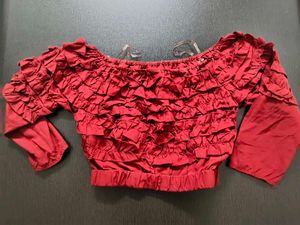 Ruffled Red Top