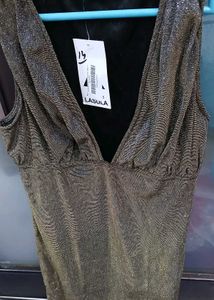 Sparkly Golden Party Dress L Size