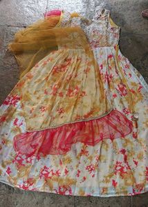Heavy Ethnic Gown And Dupatta