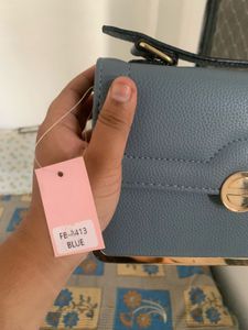 Blue &amp; Gold Accent Clutch For Womn