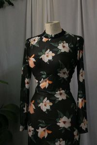 Floral Mesh Midi Dress