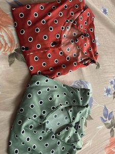 Retro Polka Dot Collared Tuck In Blouse