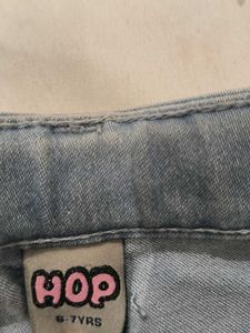 Girls&#39; Light Blue Sequin Cuff Jeans with Belt
