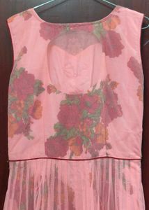 Pink Net Anarkali Dress