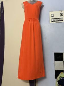 Pintrest Yk2 Long Orange Designer One Piece