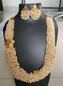 Gold Toned Moti Necklace
