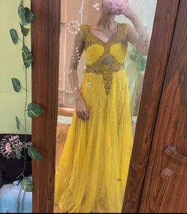 Haldi Yellow Heavy Work Anarkali