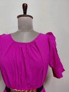 Fushsia Pink Midi Dress