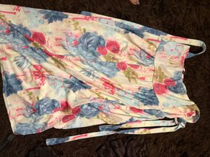 Floral Print Knot Strips &amp; Slit Dress