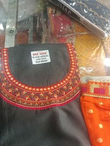 Black &amp; Orange Unstitched Suit