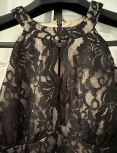 Elegant Black Lace Halter Gown