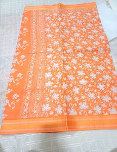 🆕️ Beautiful Floral Cotton Saree With Jari Border