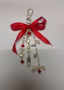 RED BOW PINTERESTY KEYCHAIN 🎀♡*ੈ✮
