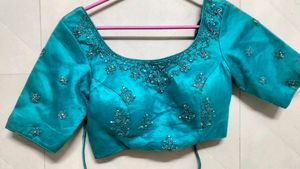 Teal Embellished Indian Blouse at 99