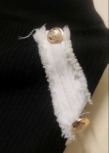 black woolen mini skirt