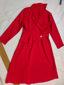Red Dress with Blazer Detail