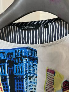 Funky Cityscape Indo Kurti Side Slit