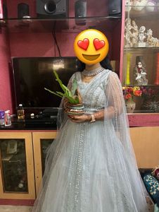 Elegant Blue Embellished Ethnic Gown