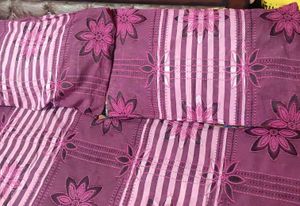 Rose Color Floral Pattern 5 Feet Bedsheet &amp; Pillow