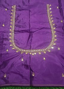Aari work Purple Blouse Piece