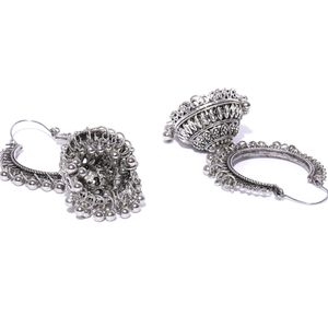 YouBella Jewellery Earrings for Women Afghani Oxidised Silver Jhumka earrings for Girls and Women