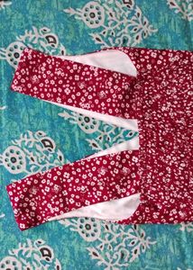 Combo Of Red And Purple Flowy Dresses