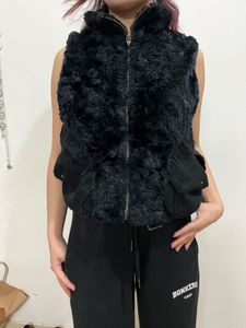 Fuzzy Black Vest