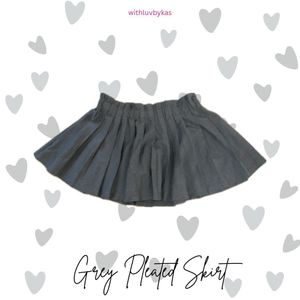 Grey Mini skirt Pleated