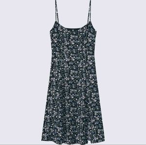 Printed Front Slit Camisole Dress.