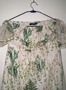 Floral Off-the-Shoulder Slit Maxi Dress