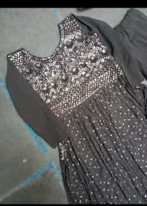 Olive Green Embellished Kurti