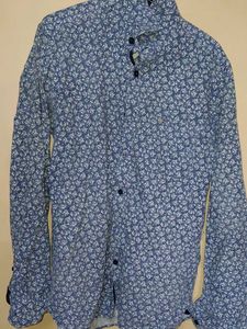 Blue Floral Print Shirt & Jenas Combo