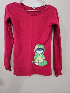 Red Full Sleeve Cute Top