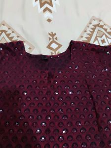 Merun Chikankari Top