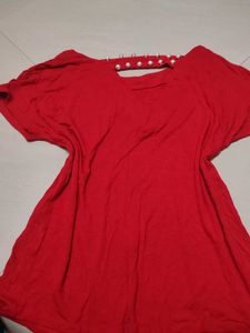 Red Pearl Accent Top
