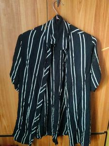 Striped Black & White Top