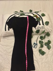 Black Ribbed Bodycon Dress
