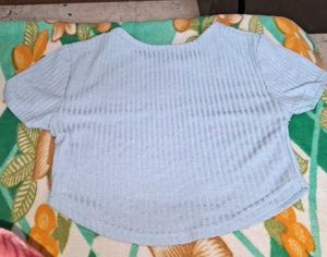 Blue Cropped Corset Top