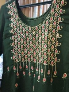 Green Embroidered Kurta Set