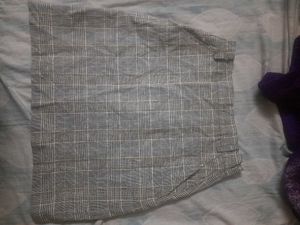 Gray Plaid Mini Skirt