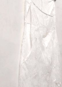 detailed White Lace Mini Dress
