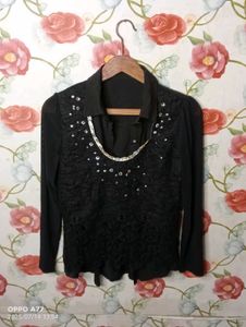 Black Embellished Top
