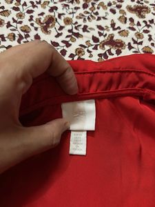 Red Ruffle Blouse