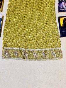 Lime Green Crepe Salwaar Suit Set