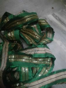 Embroidered Green Fabric Trim